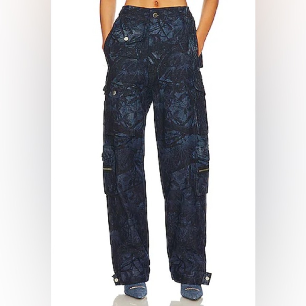 EB Denim Blue and Black Cargo Pant in Backwoods Sz. XS